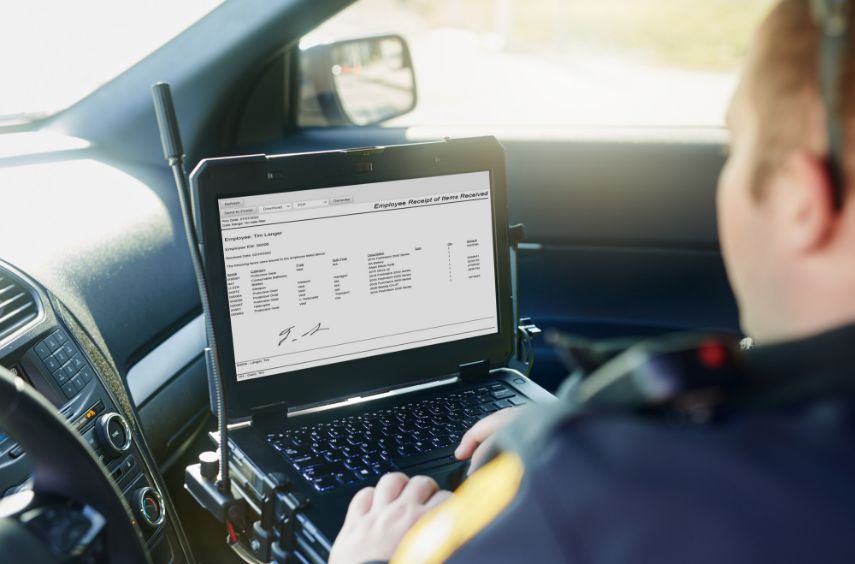 Law Enforcement Software in Police Car