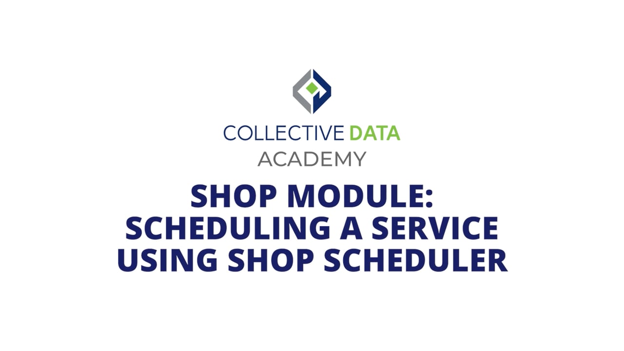 Shop Module - Scheduling a Service Using Shop Scheduler